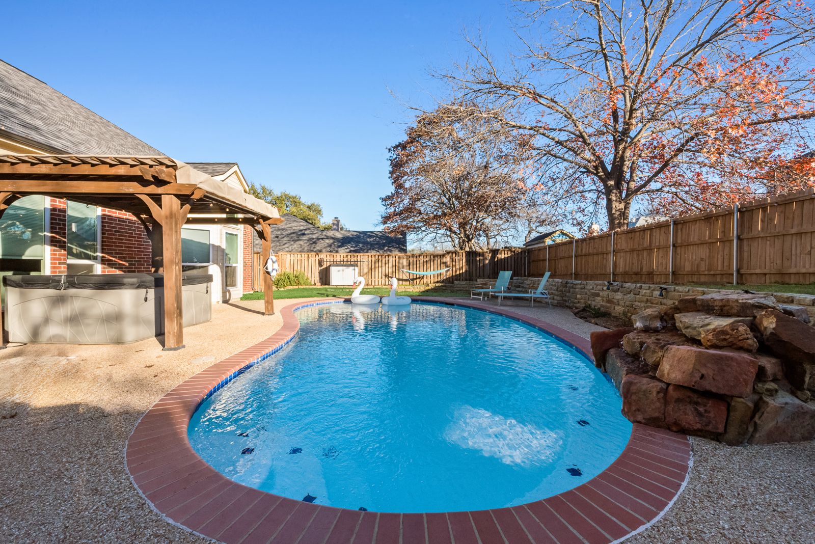 Pool and rock waterfall